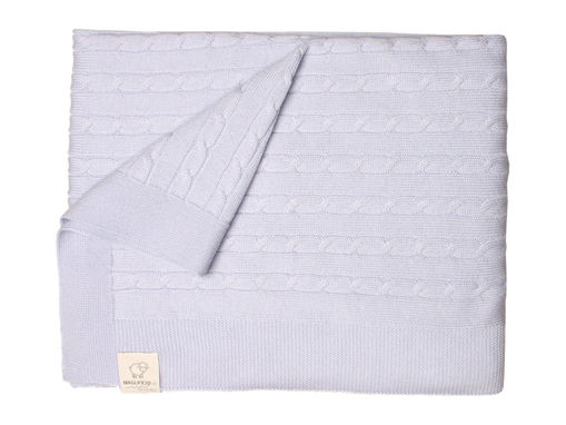 Immagine di Maglificio di Verona copertina trecce unisex 045285-L1353 cielo tg cm 80x100 - Corredino nanna