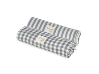 Immagine di Walking Mum mussola 70x70 cm 2 pz Praliné Vichy/Stripes matcha - Corredino nanna
