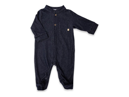 Immagine di Bamboom tutina con colletto coreano jeans blu tg 1 mese