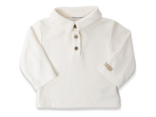 Immagine di Bamboom maglia polo maniche lunghe natural white tg 3 mesi - Maglie