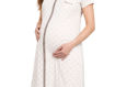 Immagine di Premamy camicia da notte aperta davanti panna cuori tortora tg S