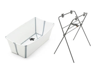 Immagine di Stokke bundle vaschetta pieghevole Flexi Bath + supporto bianco - Vaschette
