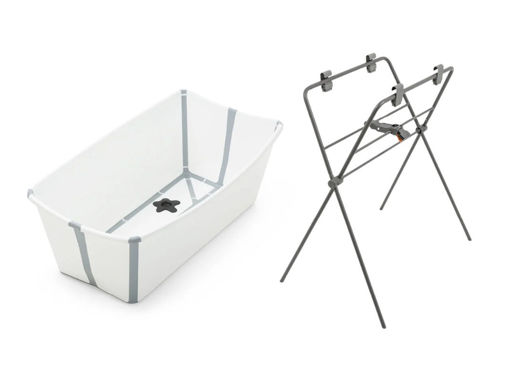 Immagine di Stokke bundle vaschetta pieghevole Flexi Bath + supporto bianco - Vaschette