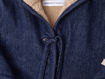Dettaglio cappuccio e chiusura giacca Bamboom Jeans Blu