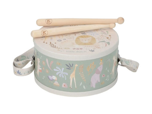 Immagine di Little Dutch tamburo musicale Safari Friends - Giocattoli in legno Little Dutch