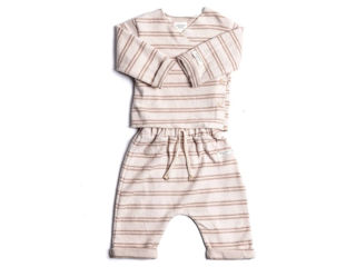 Immagine di Bamboom twinset con apertura incrociata stripes pink tg 1 mese - Tutine