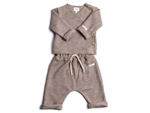Immagine di Bamboom twinset con apertura incrociata soft brown tg 1 mese - Tutine