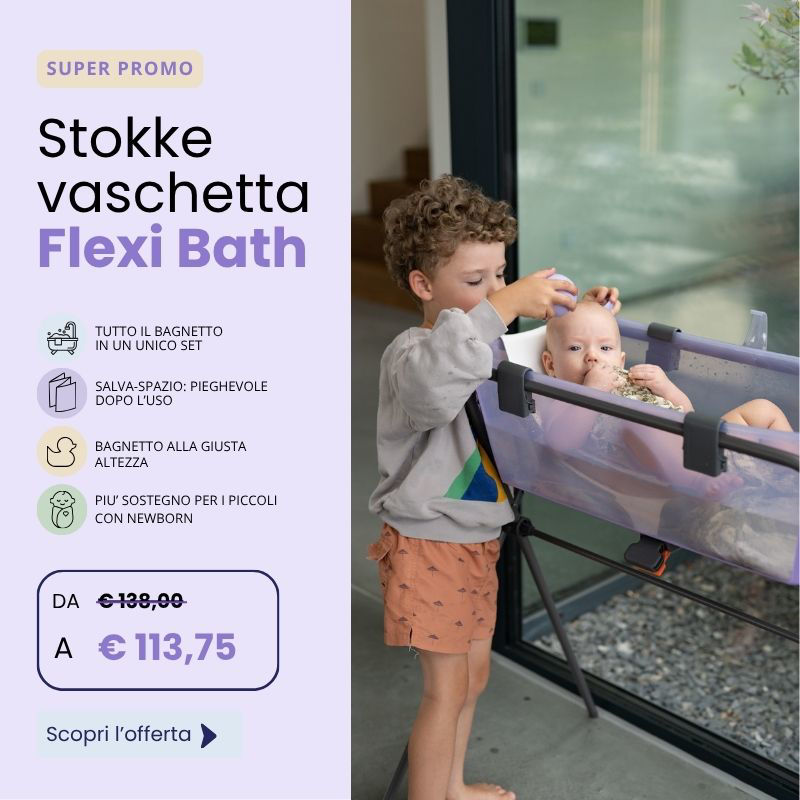 Stokke Flexi Bath con Newborn e supporto